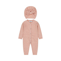 Baby Girls Pink Knit Romper & Hat