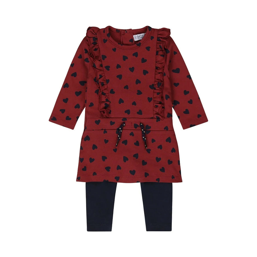 Baby Girls Heart Dress & Legging Set