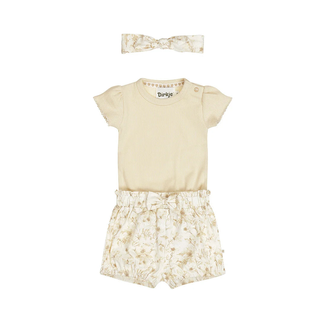 Baby Girls' Romper & Short Set (3pc)