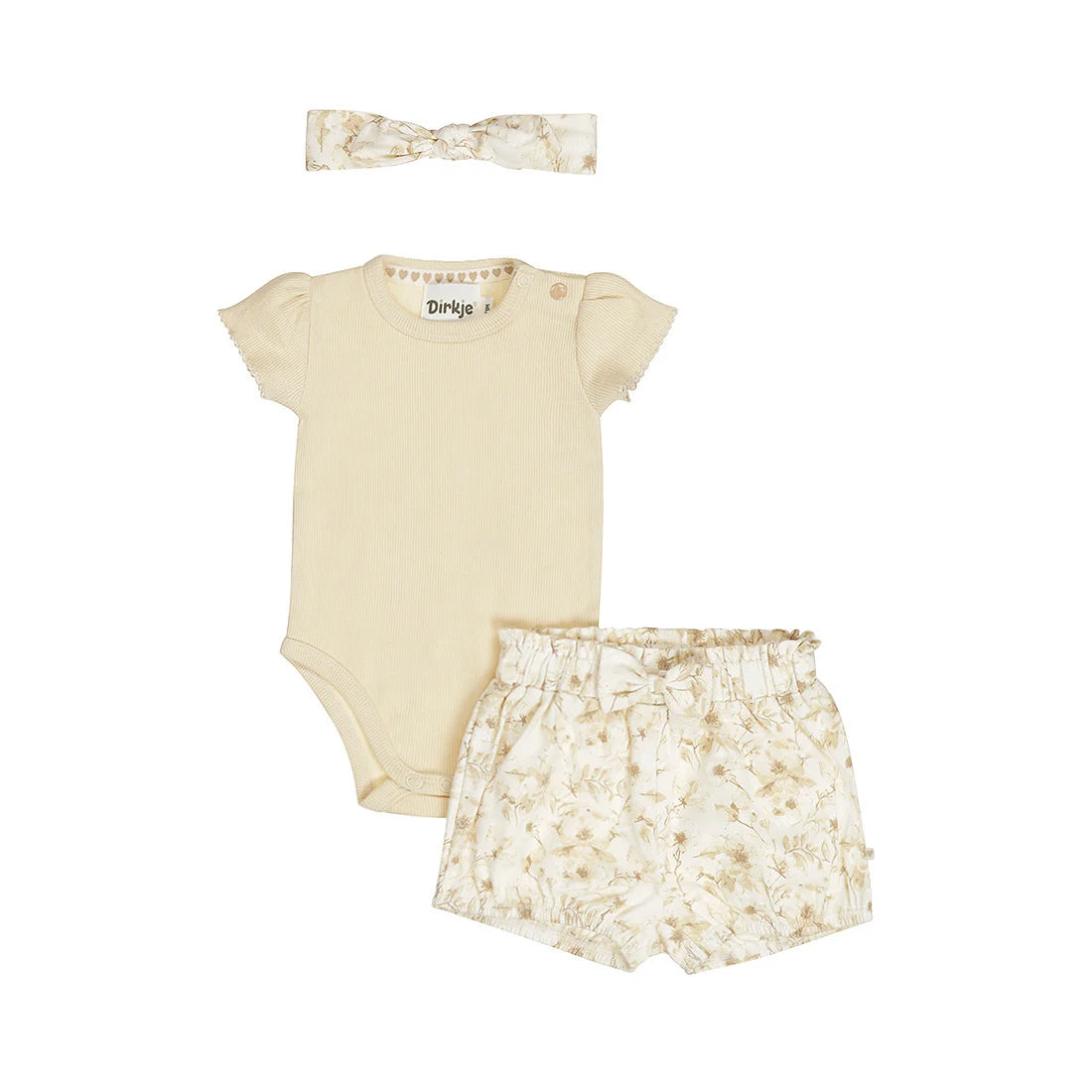Baby Girls' Romper & Short Set (3pc)