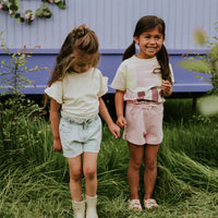 Girls' Loose Fit Light Blue Denim Shorts