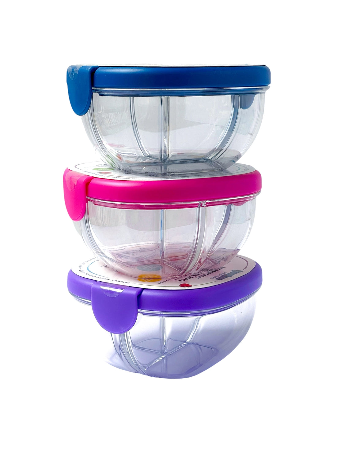 Compact Leakproof Snack Bowl with 3 Compartments