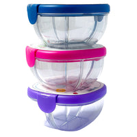 Compact Leakproof Snack Bowl with 3 Compartments