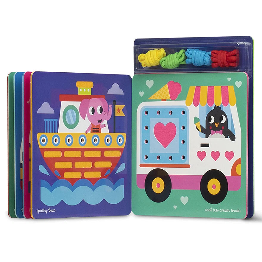 Lace It Vehicles Board Book