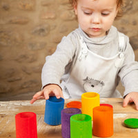 Wood Coloured Cups with Lids