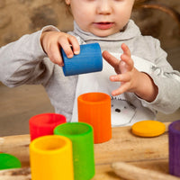 Wood Coloured Cups with Lids