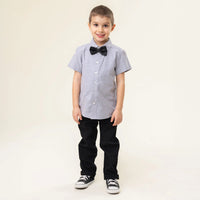 Boys Oxford Short Sleeve Shirt & Tie