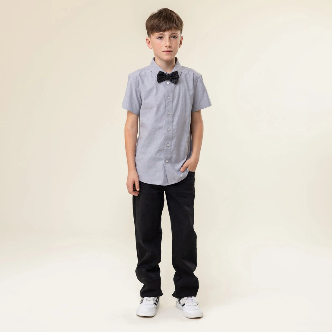 Boys Oxford Short Sleeve Shirt & Tie