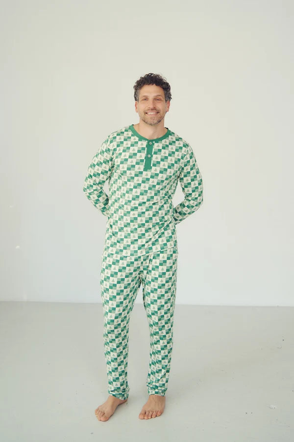 Adult Henley Wide Leg Pajama Set