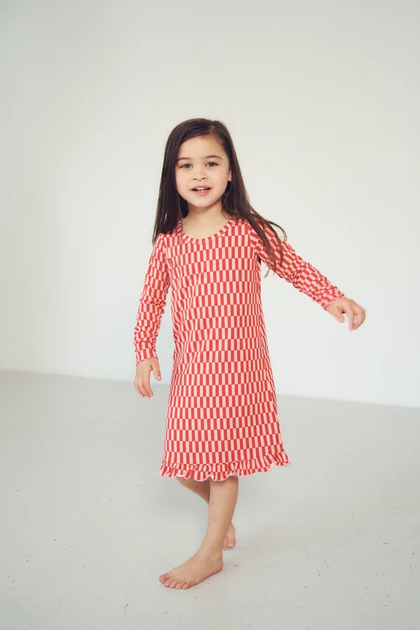 Long Sleeved Ruffled Sleep Dress