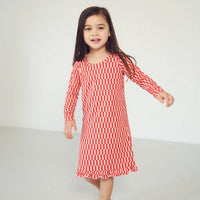 Long Sleeved Ruffled Sleep Dress