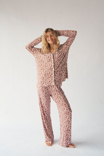 Ladies Collared Pajama Set