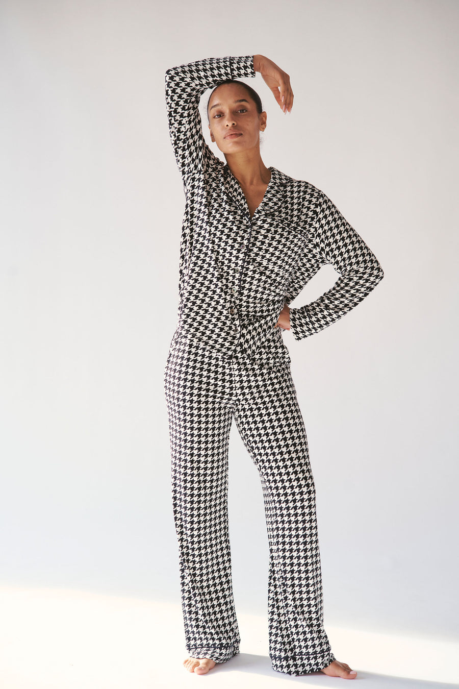 Ladies Collared Pajama Set