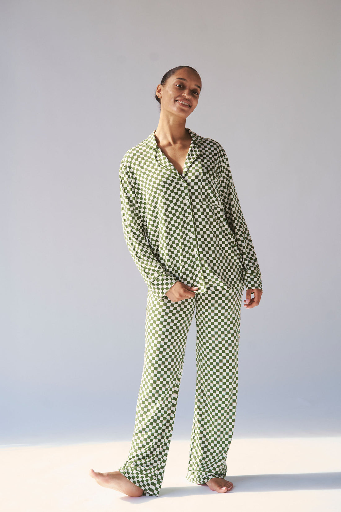 Ladies Collared Pajama Set