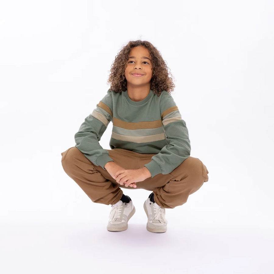 Boys Striped Crew Sweater
