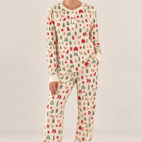 Adult Henley Wide Leg Pajama Set