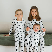 Kids Classic 2 Piece Pajama Set - Black Heart