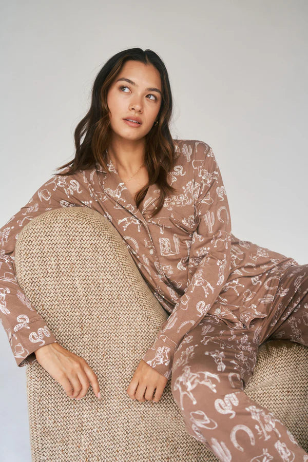 Ladies Collared Pajama Set