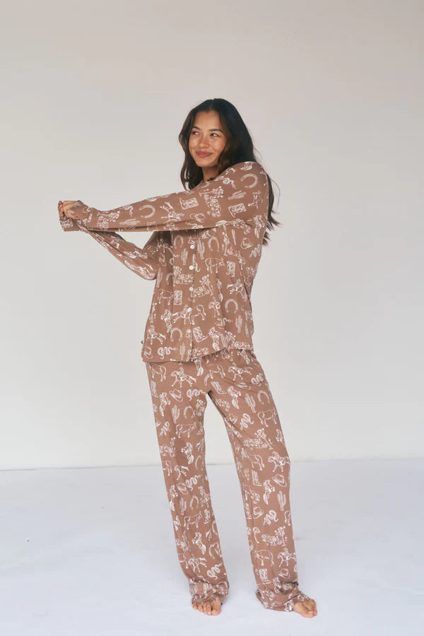Ladies Collared Pajama Set