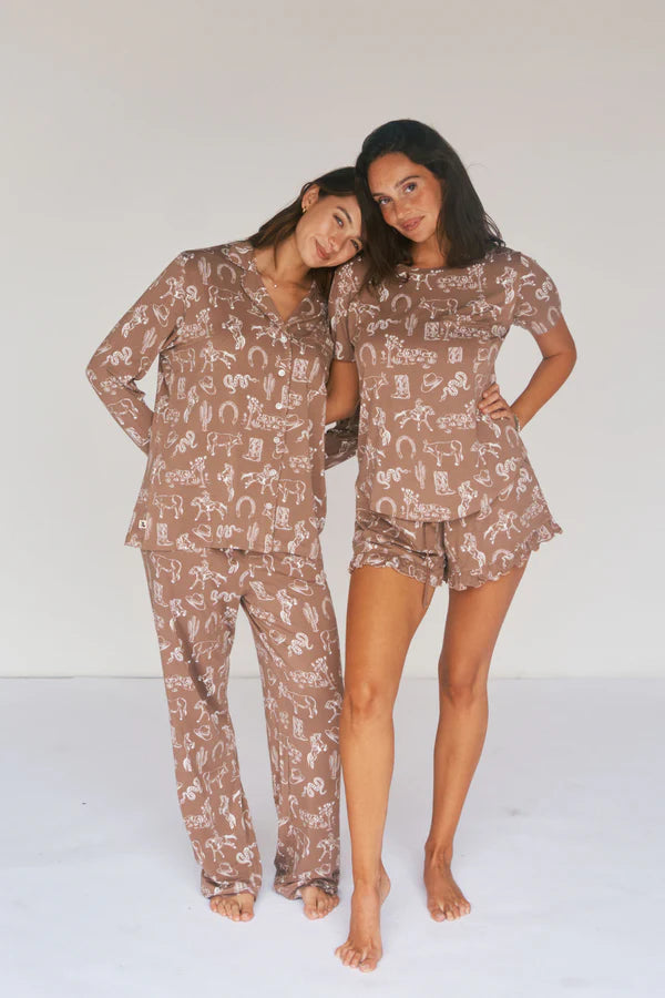 Ladies Bamboo Ruffled Short Set