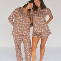 Ladies Bamboo Ruffled Short Set