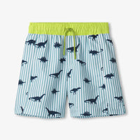 Dino Stripes Swim Trunks