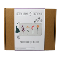 Flower Embroidery Pouch Kit