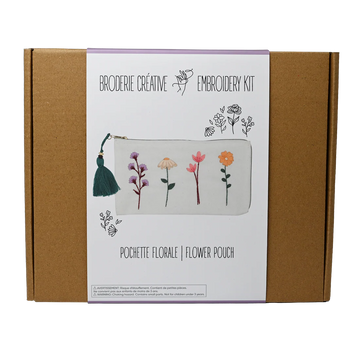Flower Embroidery Pouch Kit