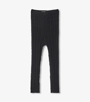 Black Cable Knit Knit Leggings