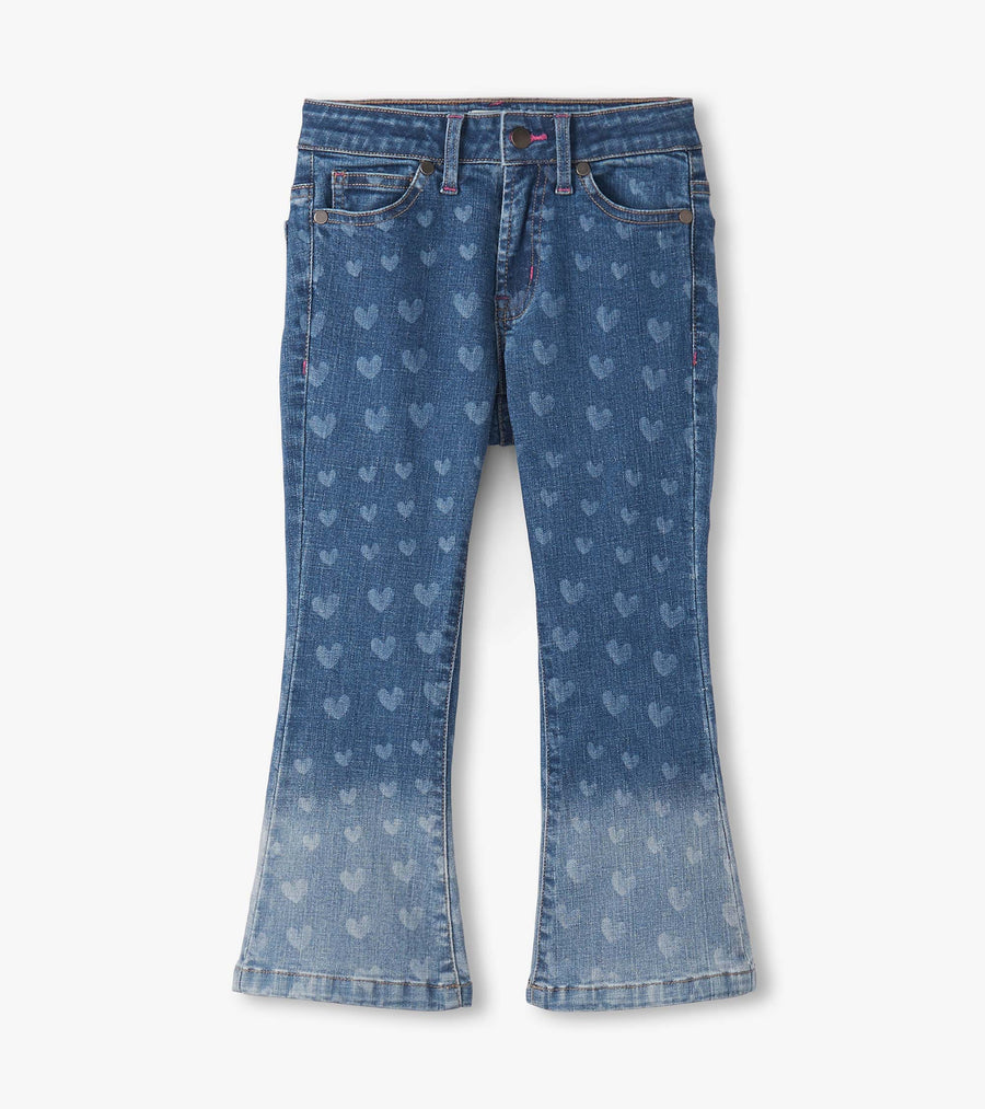 Girls Hearts Flared Ombre Jeans