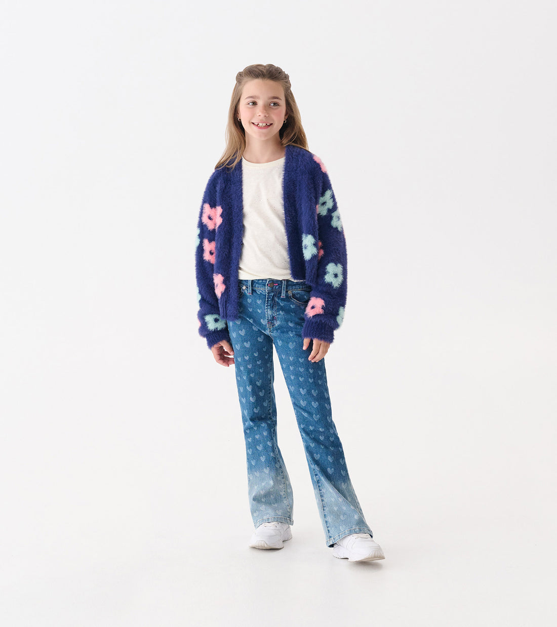 Girls Hearts Flared Ombre Jeans