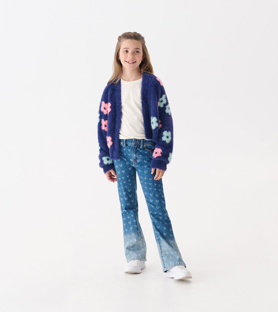 Girls Hearts Flared Ombre Jeans