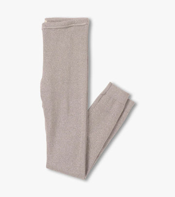 Girls Gold Shimmer Cable Knit Leggings