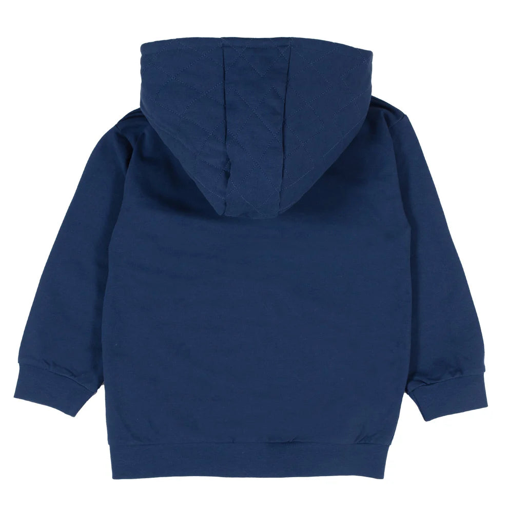 Boys’ French Cotton Zip-Up Hoodie – Navy