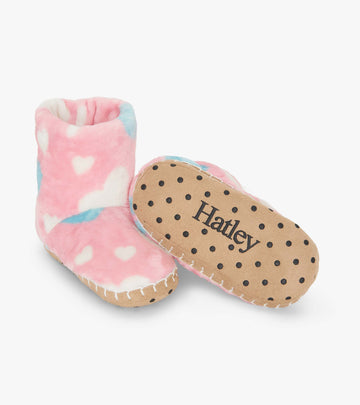 Big Hearts Fuzzy Fleece Slippers