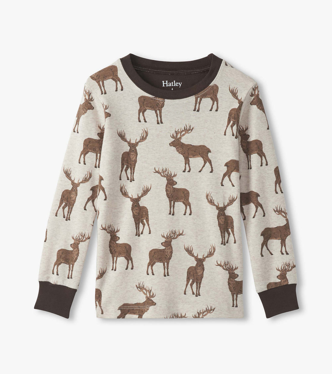 Pine Brush Stags Cotton Pajamas Set