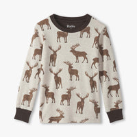 Pine Brush Stags Cotton Pajamas Set