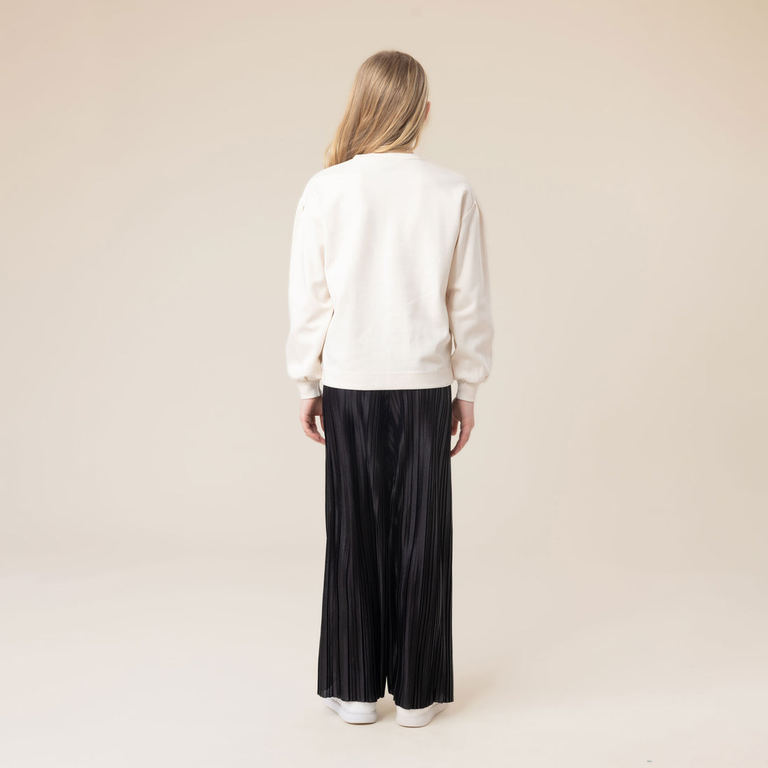 Nano Girls Black Pleated Wide Leg Pants