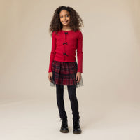 Nano Girls Red Ribbed Top with Bows