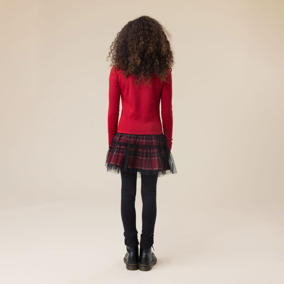 Nano Girls Red Ribbed Top with Bows