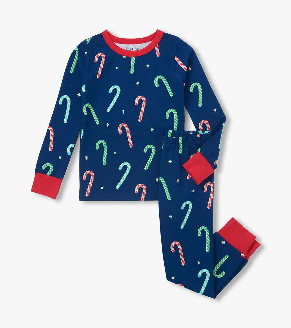 Kids Glow in the Dark Candy Cane Pajama Set