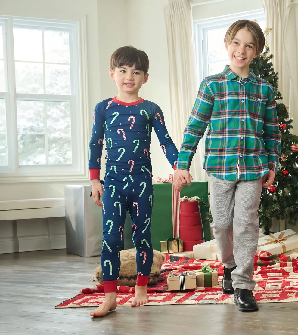 Kids Glow in the Dark Candy Cane Pajama Set
