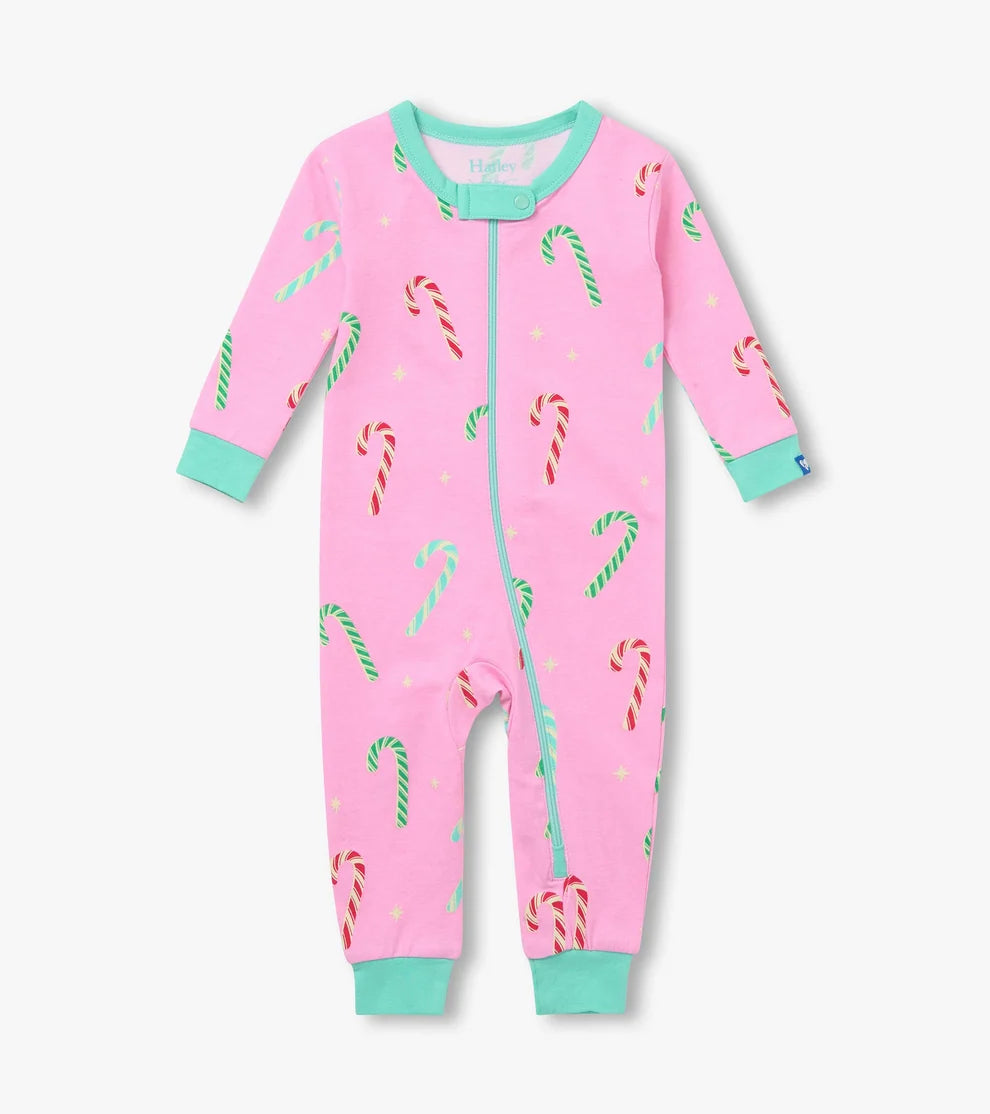 Baby Glow in the Dark Candy Cane Romper