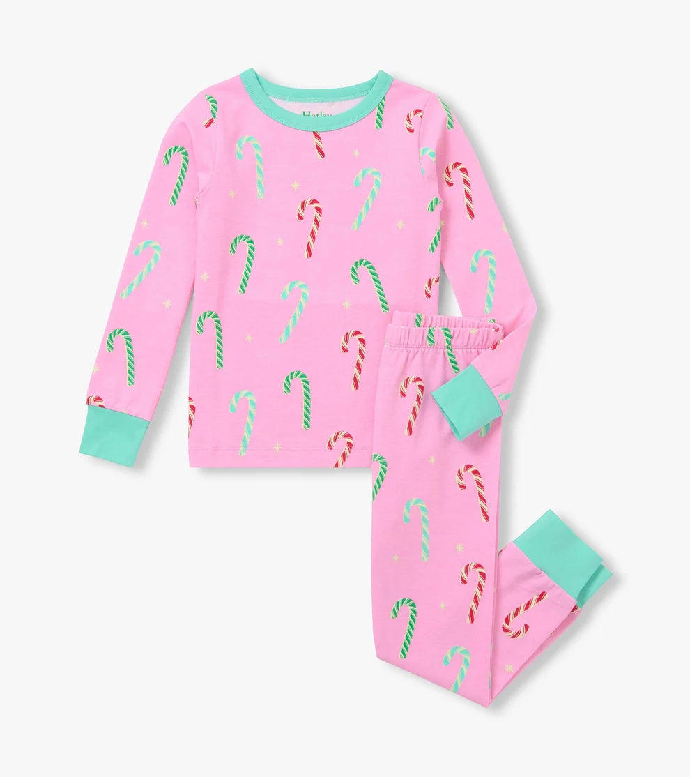 Kids Glow in the Dark Candy Cane Pajama Set