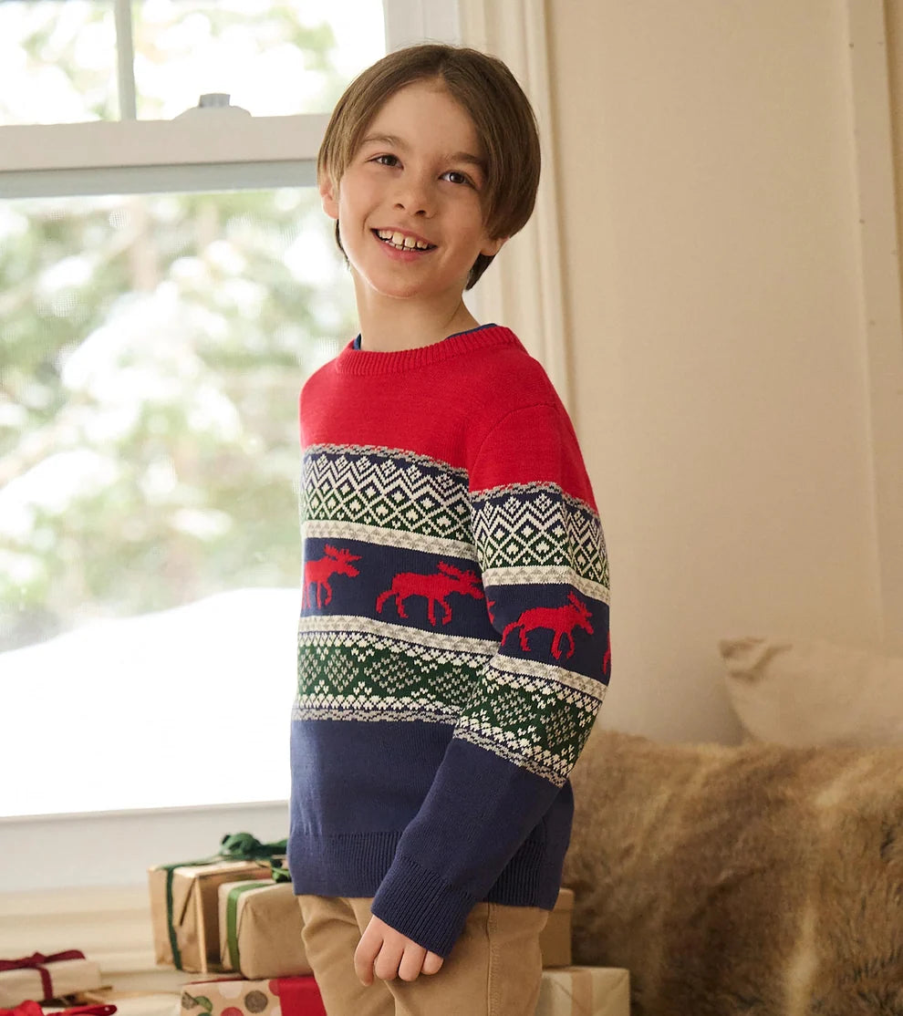 Boys' Holiday Fair Isle Crew Neck Sweater