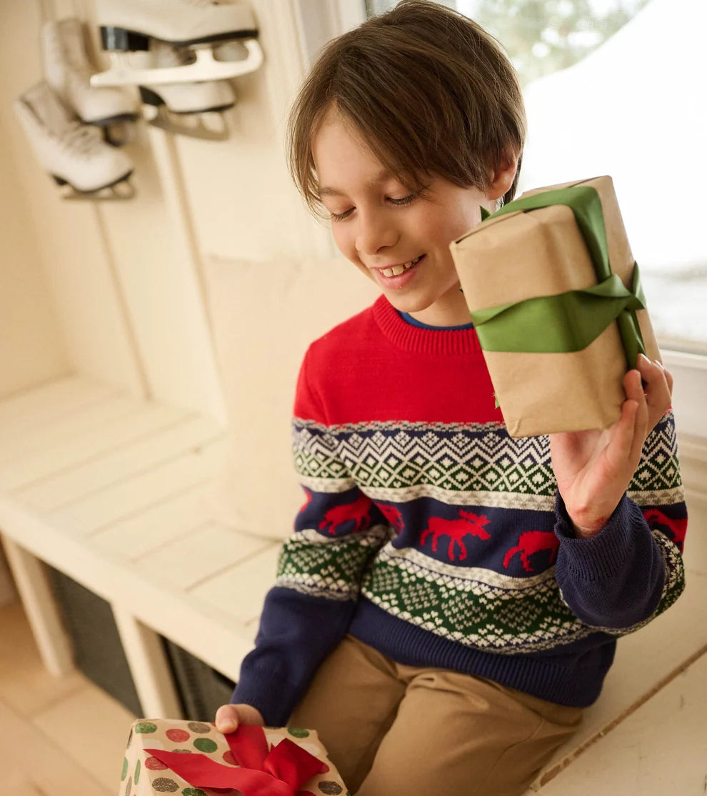 Boys' Holiday Fair Isle Crew Neck Sweater