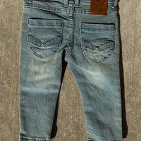 Girls Light Wash Floral Stitch Jeans