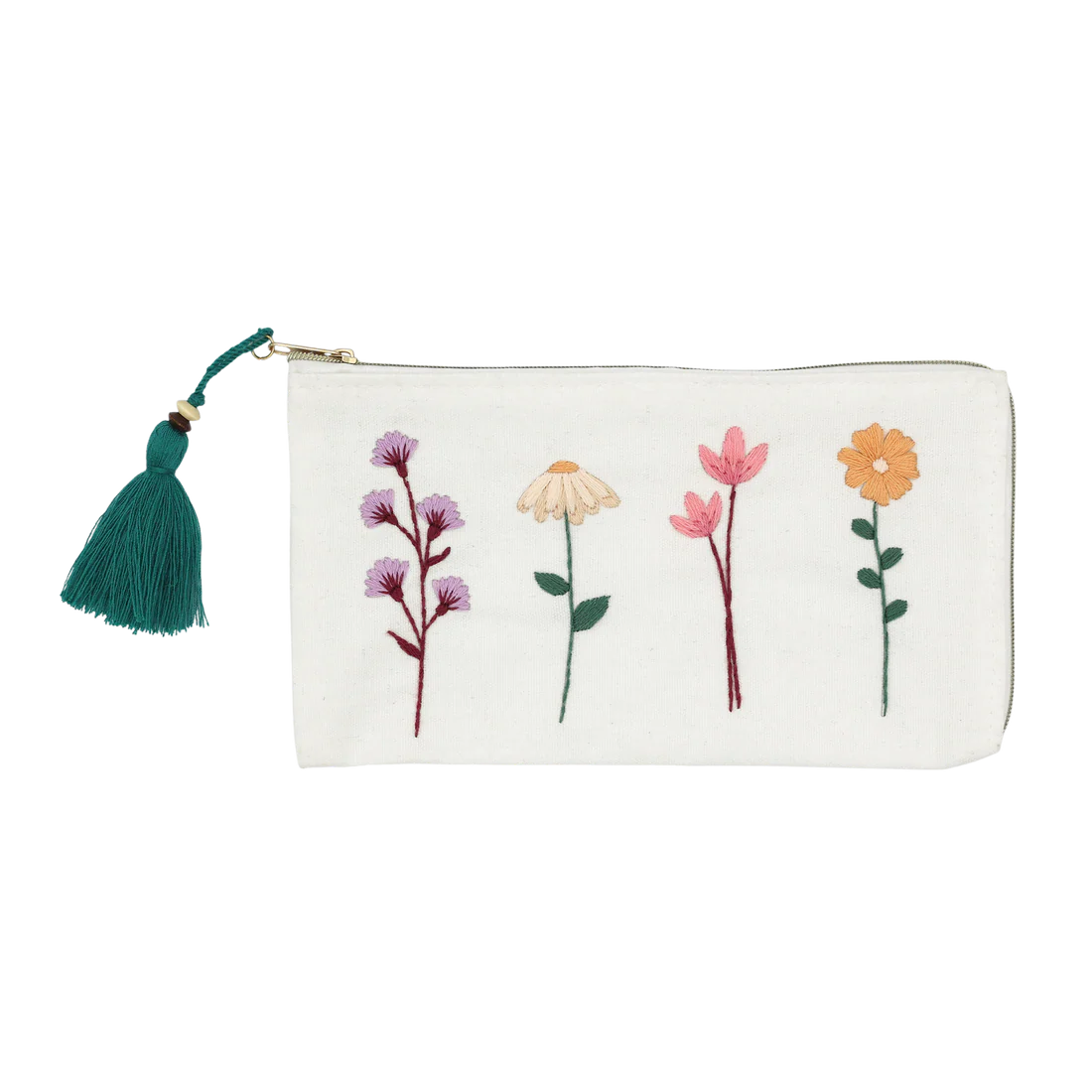 Flower Embroidery Pouch Kit
