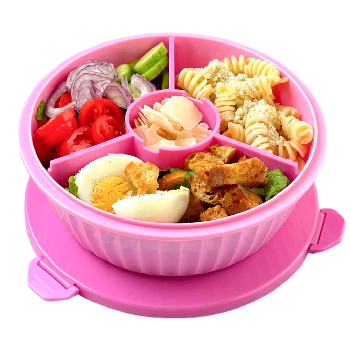 Poke Salad Bowl with Lid & Divider