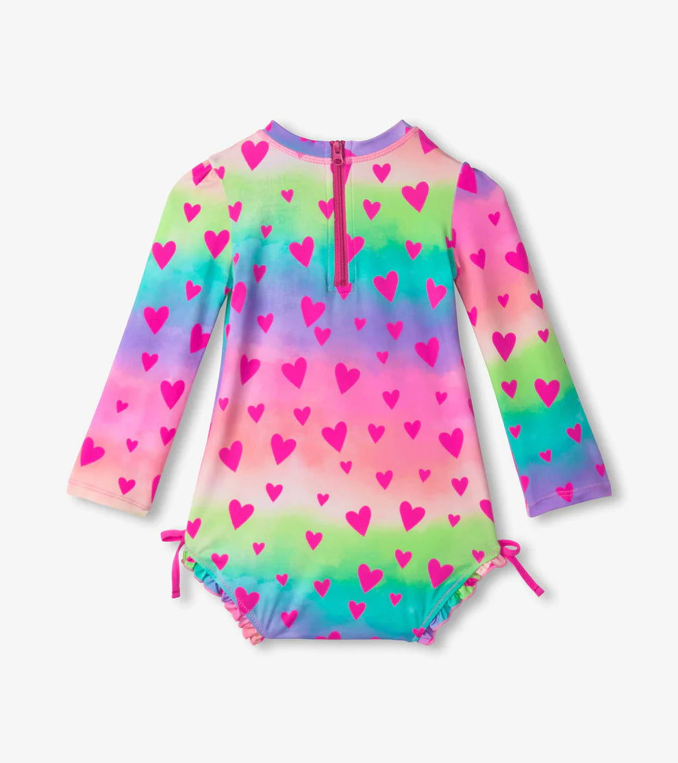 Kaleidoscope Hearts One Piece Rashguard Swimsuit